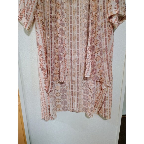 Gypsies & Moondust Boho Duster Fairy Paradise Gold Metallic Shine Kimono - Picture 3 of 7
